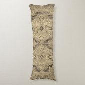 Antiek perzisch tapijtbruin beige lichaamscussen lichaamskussen (Voorkant Verticaal)