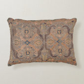 Antiek Perzisch tapijtbruin Sinaasappel Accent Kussen (Voorkant)