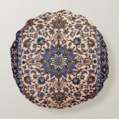 Antiek Perzisch Turks blauw-oostertapijt Rond Kussen (Achterkant)