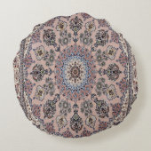 Antiek Perzisch Turks oosterse tapijt Rond Kussen (Achterkant)