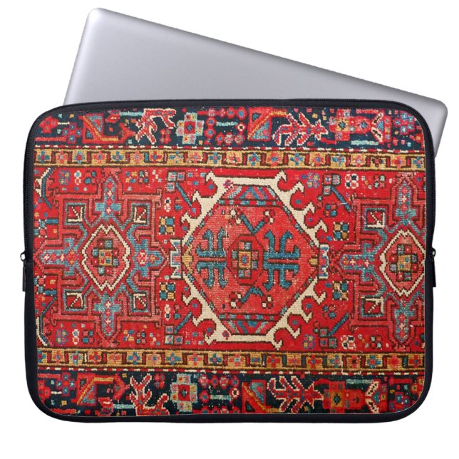 Antiek Perzisch Turks paisleypatroon, rood Laptop Sleeve (Voorkant)