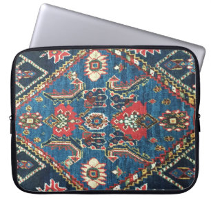 Antiek Perzisch Turks tapijt, blauw Laptop Sleeve