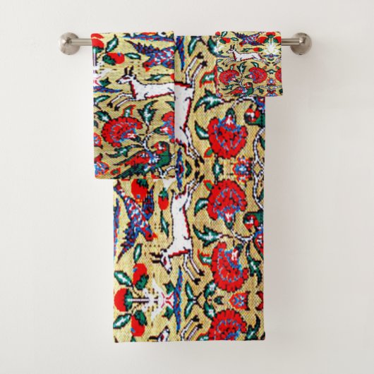 Antiek Perzisch Turks tapijt, dieren Bad Handdoek (Insitu)