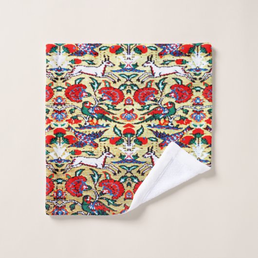 Antiek Perzisch Turks tapijt, dieren Bad Handdoek (Wasdoekje)