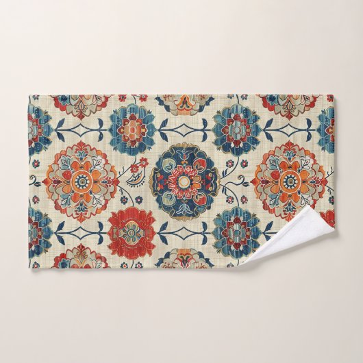 Antiek Perzische Rood Blauw Oosterse Kilim Bloemen Bad Handdoek (Handdoek)