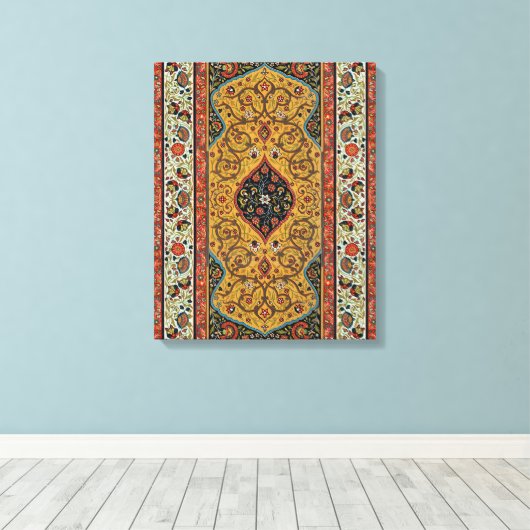 Antiek Perzische tapijt elegant ontwerp Canvas Afdruk (Insitu (Houten vloer))