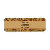 Antiek Perzische tapijt elegant ontwerp Etiket (Voorkant)