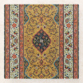 Antiek Perzische tapijt elegant ontwerp Glazen Onderzetter (Voorkant)