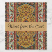 Antiek Perzische tapijt elegant ontwerp Wijn Etiket (Enkel label)