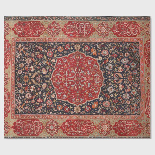 Antiek Perzische tapijt verontruste  kunst patroon Cadeaupapier (Vlak)