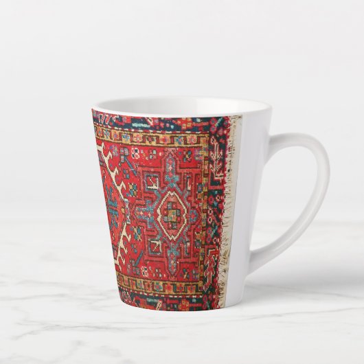 Antiek Perzische tapijt verontruste  kunst patroon Latte Mok (Rechts)