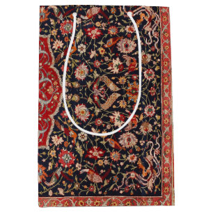 Antiek Perzische tapijt verontruste kunst patroon Medium Cadeauzakje