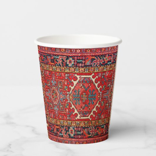 Antiek Perzische tapijt verontruste kunst patroon Papieren Bekers (Achterkant)