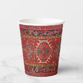 Antiek Perzische tapijt verontruste kunst patroon Papieren Bekers (Voorkant)