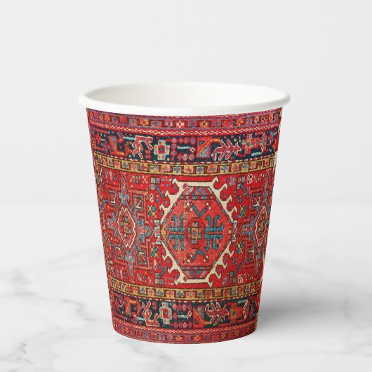 Antiek Perzische tapijt verontruste kunst patroon Papieren Bekers (Voorkant)