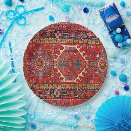 Antiek Perzische tapijt verontruste kunst patroon Papieren Bordje (Feest)