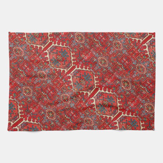 Antiek Perzische tapijt verontruste  kunst patroon Theedoek (Horizontaal)