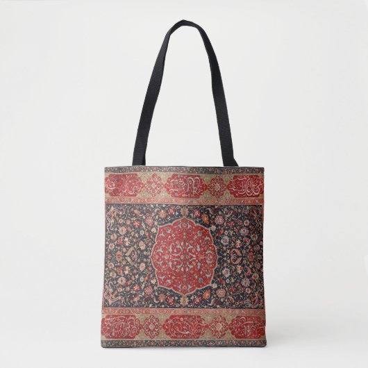 Antiek Perzische tapijt verontruste kunst patroon Tote Bag (Voorkant)