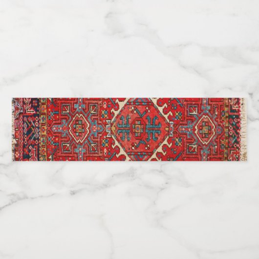 Antiek Perzische tapijt verontruste  kunst patroon Waterfles Etiket (Enkel label)