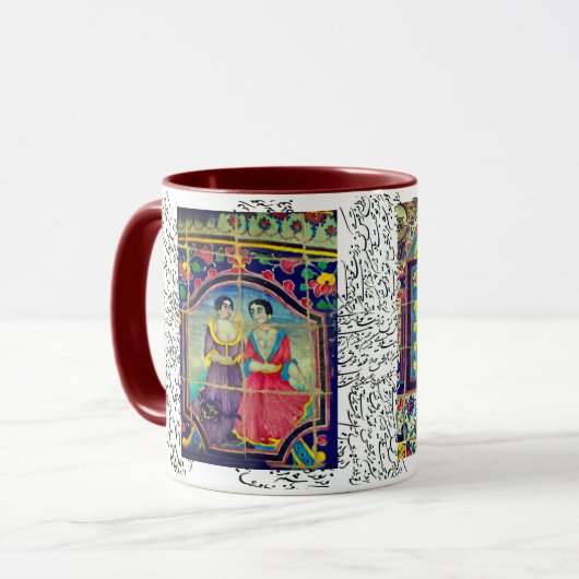 Antiek Perzische tegels Golestan paleis Mok (Voorkant links)