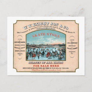 Antiek Philadelphia schaats winkel advertentie Briefkaart