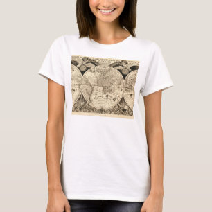 Antiek Phillip Eckebrecht 1630 Map of the World T-shirt