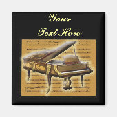 Antiek Piano en Muzieknotatie Magneet (Voorkant)