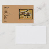 Antiek piano en notatie visitekaartje (Voorkant / Achterkant)