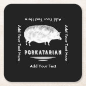 Antiek Pig Bacon Lover Porkatarian Funny Kartonnen Onderzetters (Voorkant)