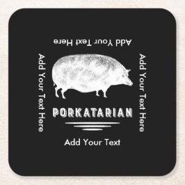 Antiek Pig Bacon Lover Porkatarian Funny Kartonnen Onderzetters