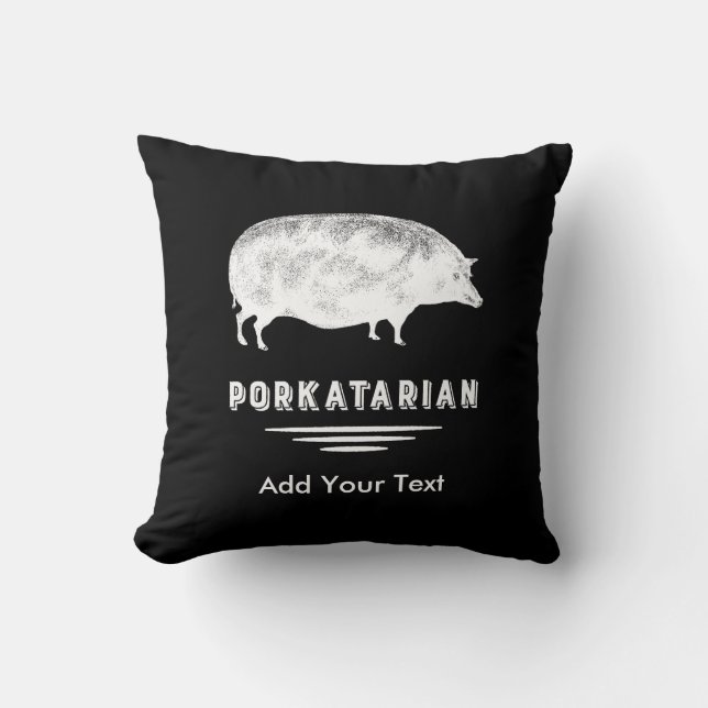 Antiek Pig Bacon Lover Porkatarian Funny Kussen (Voorkant)
