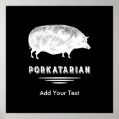 Antiek Pig Bacon Lover Porkatarian Funny Poster (Voorkant)