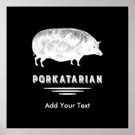Antiek Pig Bacon Lover Porkatarian Funny Poster