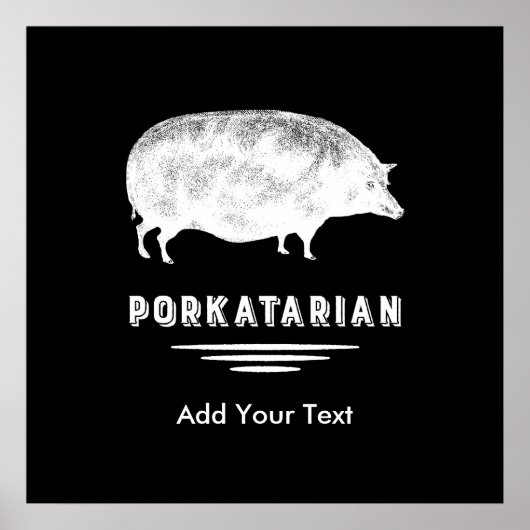 Antiek Pig Bacon Lover Porkatarian Funny Poster (Voorkant)