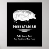 Antiek Pig Bacon Lover Porkatarian Funny Poster (Voorkant)