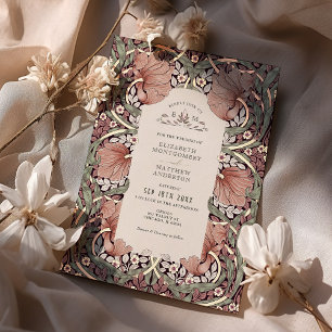 Antiek Pimpernel-patroon William Morris Folie Uitnodiging