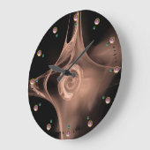 ANTIEK PINK FRACTAL ROOS IN ZWART MET GEMSTONEN GROTE KLOK (Hoek)