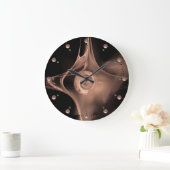 ANTIEK PINK FRACTAL ROOS IN ZWART MET GEMSTONEN GROTE KLOK (Huis)