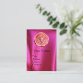 ANTIEK PINK GRAPES, FUCHSIA SILK CLOTH VISITEKAARTJE (Staand voorkant)