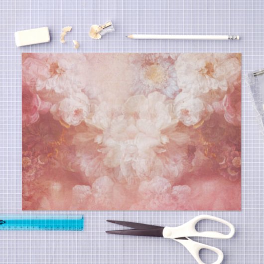 Antiek pioen bloemenbloem  noodlijdend tissuepapier (Craft)