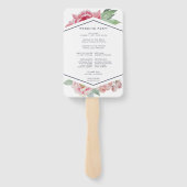 Antiek pioen bruiloft programma handwaaier (Achterkant)