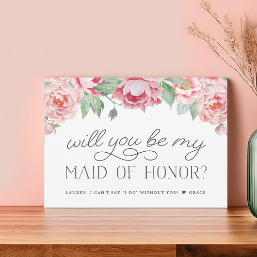 Antiek pioen | Wil jij mijn Maid of Honor Kaart zi