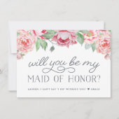 Antiek pioen | Wil jij mijn Maid of Honor Kaart zi (Voorkant)