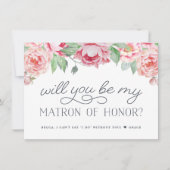 Antiek pioen zul je mijn matron van eer Kaart (Voorkant)