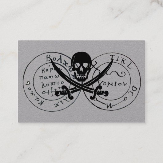 ANTIEK PIRATEN SCHAT KAART, Red Wax Seal Grijs Visitekaartje (Achterkant)