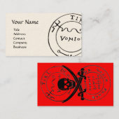 ANTIEK PIRATEN SCHATKAART, SCHEDEL EN ZWAARDEN, Ro Visitekaartje (Voorkant / Achterkant)