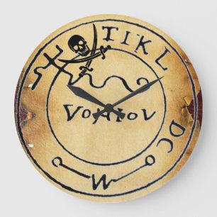 ANTIEK PIRATEN VOOR DE BEHANDELING, SCHAAL EN SCHO GROTE KLOK