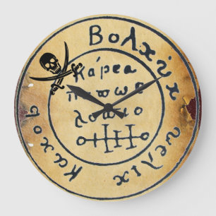 ANTIEK PIRATEN VOOR DE BEHANDELING, SCHAAL EN SCHO GROTE KLOK