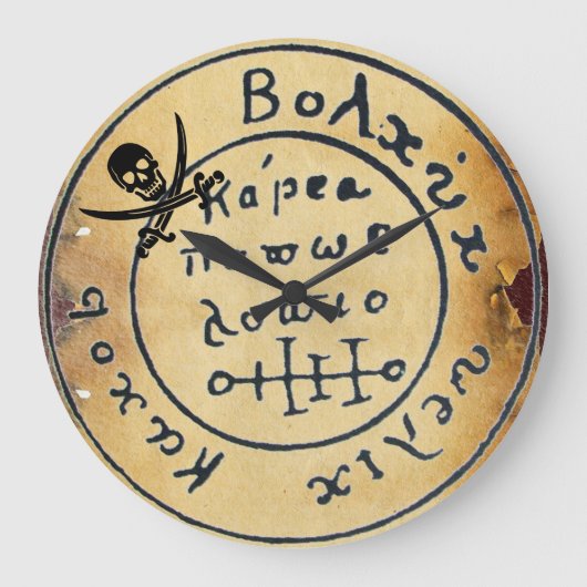 ANTIEK PIRATEN VOOR DE BEHANDELING, SCHAAL EN SCHO GROTE KLOK (Voorkant)