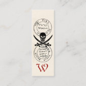 ANTIEK PIRATEN VOOR DE BEHANDELING, SCHAAL EN SCHO MINI VISITEKAARTJE (Achterkant)